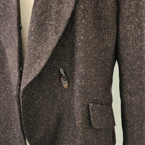 H&M Tweed Size 12 50% Wool Blazer Brown Size 12 - Picture 10 of 16